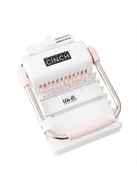 , Cinch Book Binding Machine 2, Pink/White, Easy to Use Design with Slide Ruler, Compatible with Wire or Spiral Coils, Make Professional Books, Notebooks, Calendars and More