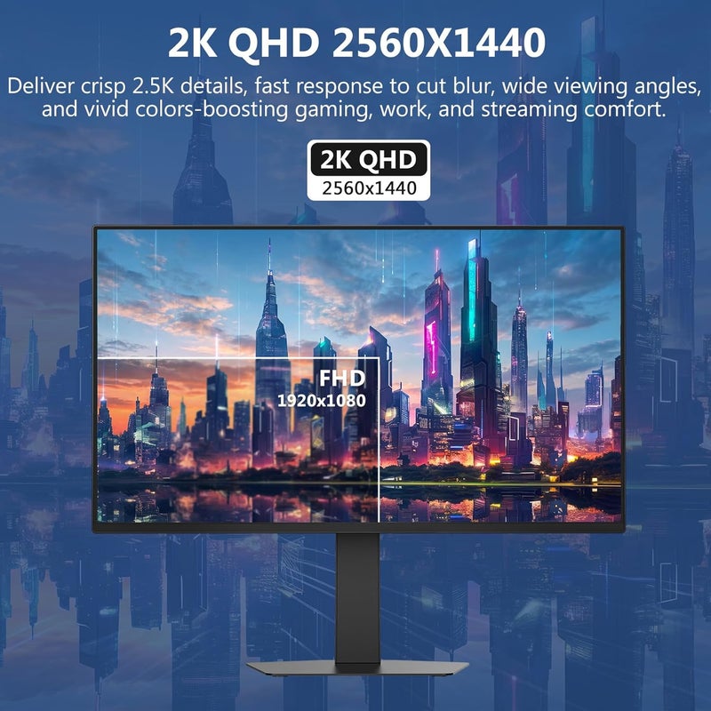 Z Z-Edge شاشة ألعاب OLED من Z-EDGE INFINYX بحجم 27 بوصة بدقة 2K، معدل تحديث 240 هرتز، زمن استجابة منخفض جدًا (0.03 مللي ثانية)، دقة QHD (2560 * 1440P)، منافذ HDMI وDP، منفذ صوت واحد، نسبة تباين عالية (1.5:1)، تتوافق مع أجهزة PS5 وXbox والاستخدامات المكتبية: X27 - Image 4