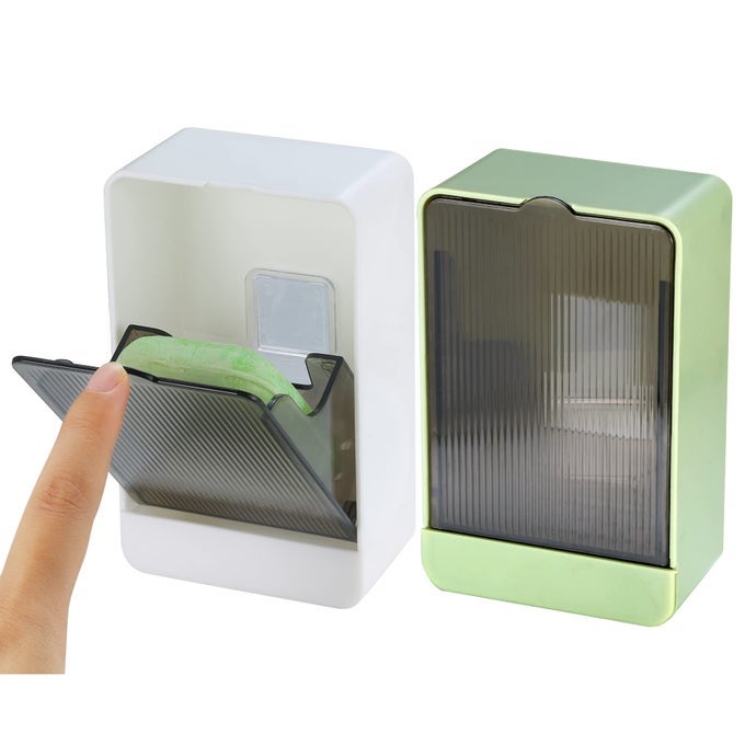 BATHROOM SOAP DISHES 2 PACK BAR SOAP HOLDER WITH DRAIN WALL MOUNTED SOAP BOX FOR SHOWER BATHROOM KITCHEN SINK KEEP SOAP BARS DRY WATERPROOF DUSTPROOF NO DRILLING ADHESIVE INCLUDE