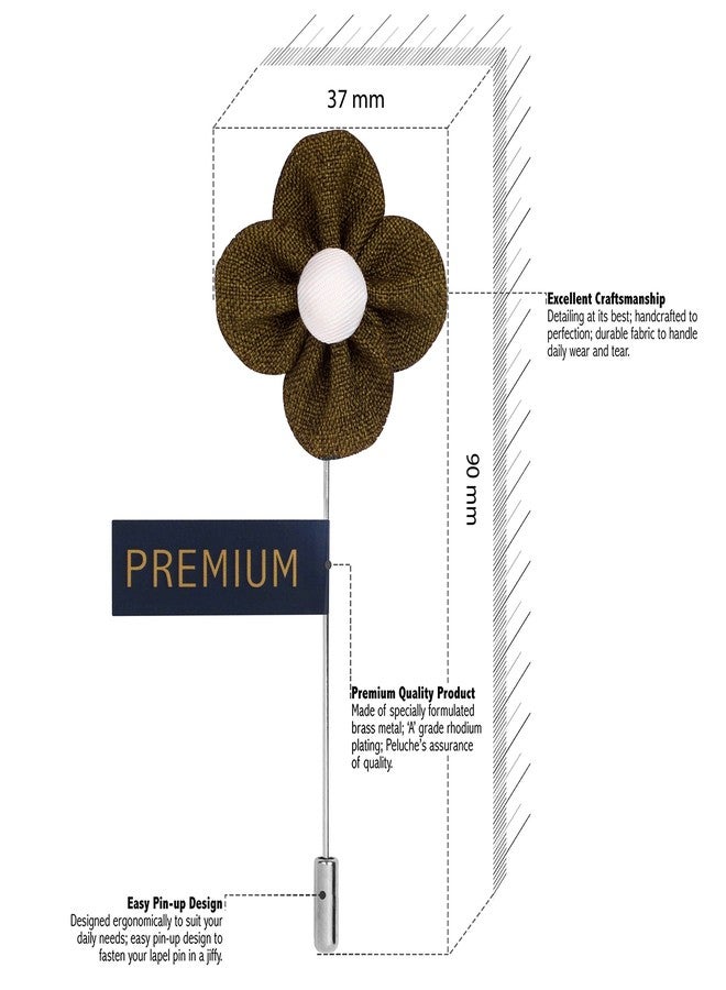 Peluche The Four Petal Flower Green Brooch for Men - Image 2