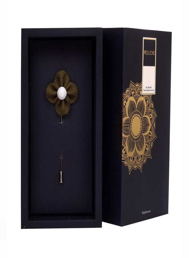 Peluche The Four Petal Flower Green Brooch for Men - Image 3