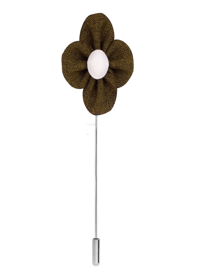 Peluche The Four Petal Flower Green Brooch for Men - Image 1
