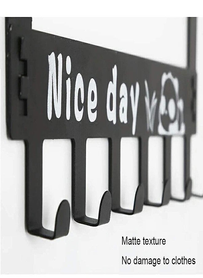 Mforall Over Door Hooks Nice Day Print 6 Hooks Hanger No Drilling Requiter Easy Removable - Image 5