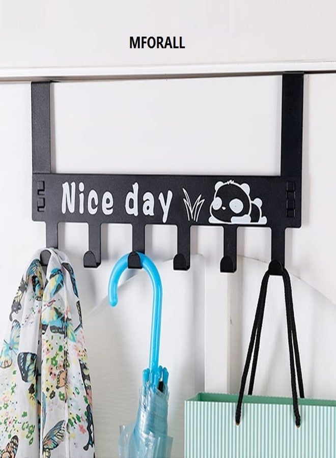 Mforall Over Door Hooks Nice Day Print 6 Hooks Hanger No Drilling Requiter Easy Removable - Image 2