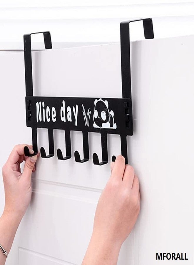 Mforall Over Door Hooks Nice Day Print 6 Hooks Hanger No Drilling Requiter Easy Removable - Image 3