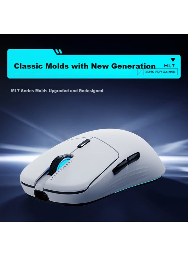 Thunderobot Ml7 Advanced Lightweight Wireless Gaming Office Mouse Wired/2.4g/bluetooth Triple Mode Connection Paw3311 Ergonomic Holeless Design Metal Paint Grey - Image 1