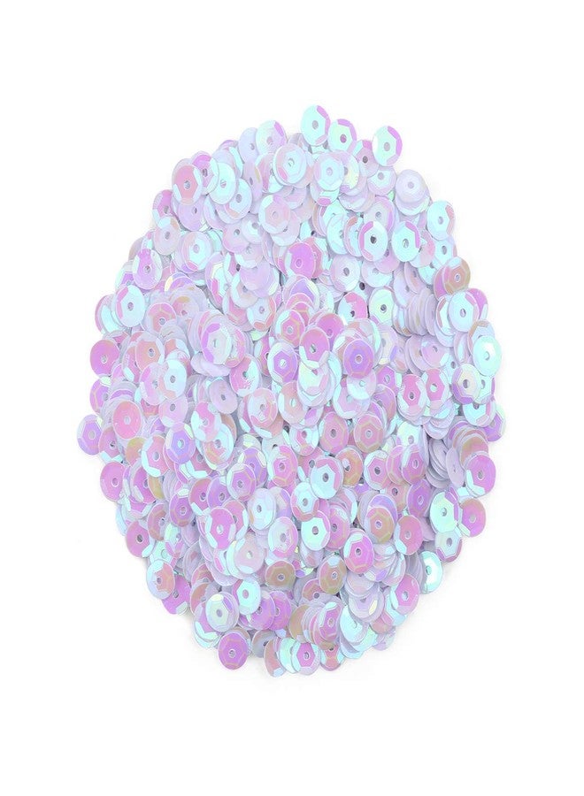 Naler 2200 Pieces 6MM AB White Iridescent Loose Cup Sequins, Iridescent Spangles for Sewing Embroidery, Crafts,Wedding, Christmas, Easter Decorations - Image 1
