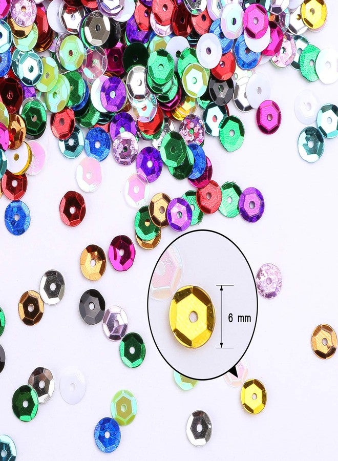 Naler 2200 Pieces 6MM AB White Iridescent Loose Cup Sequins, Iridescent Spangles for Sewing Embroidery, Crafts,Wedding, Christmas, Easter Decorations - Image 2