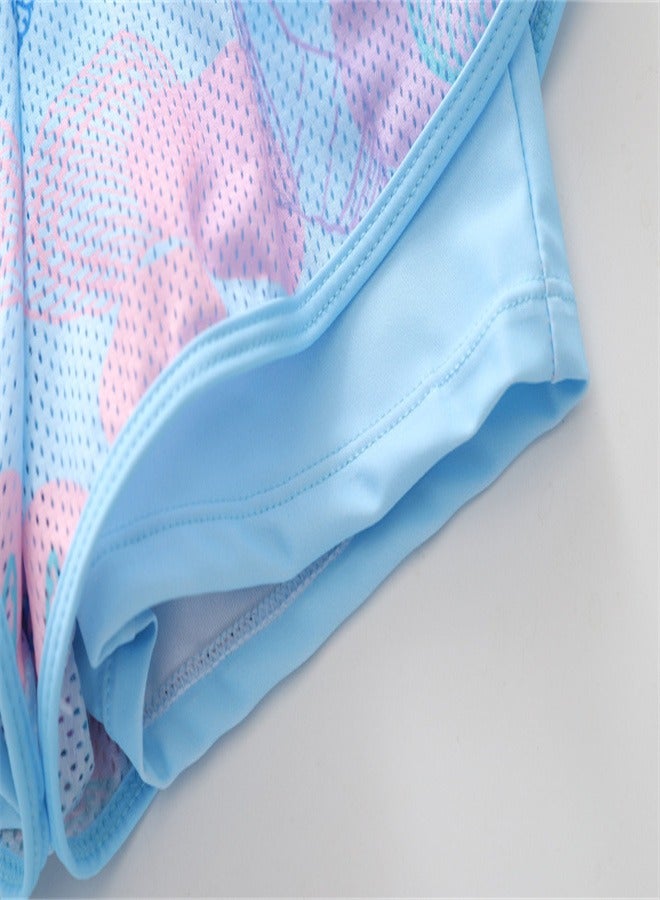 Loquat Girls' Split Body Long Sleeved Swimsuit Multicolour C  - Image 5