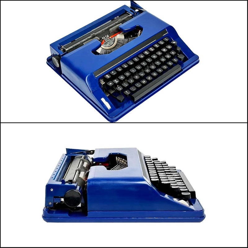Mechanical English Typewriter, Traditional Retro Style Manual Typewriter For Writers, Suitable For Notes, Letters Or Creative Writing, Nostalgic Collectible For Writers(Blue) - Image 3