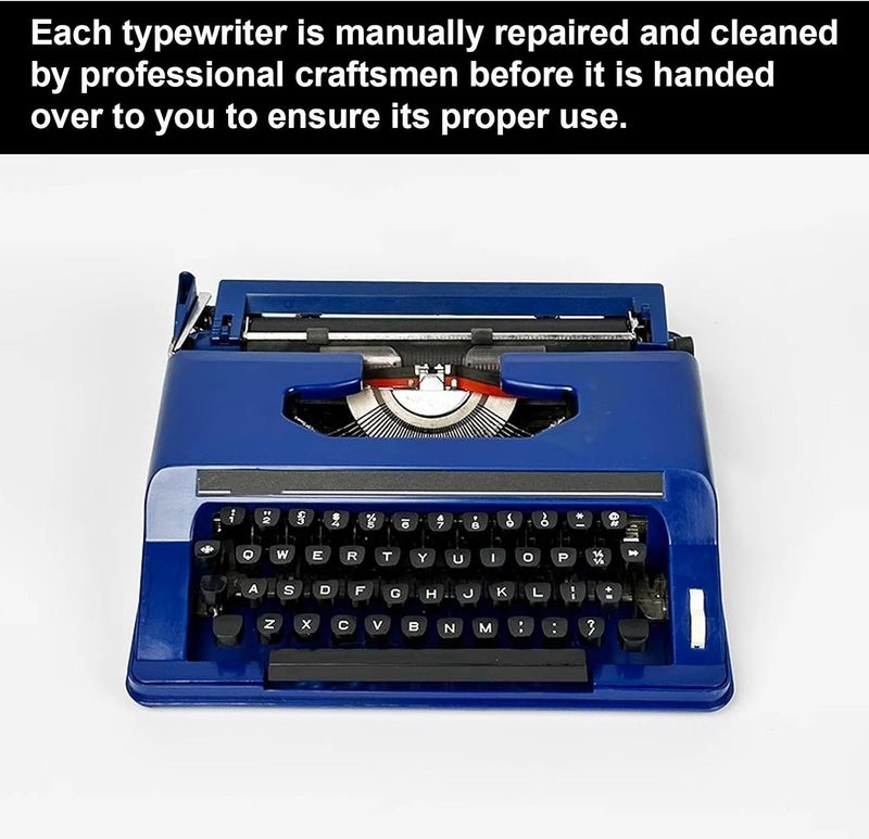 Mechanical English Typewriter, Traditional Retro Style Manual Typewriter For Writers, Suitable For Notes, Letters Or Creative Writing, Nostalgic Collectible For Writers(Blue) - Image 5