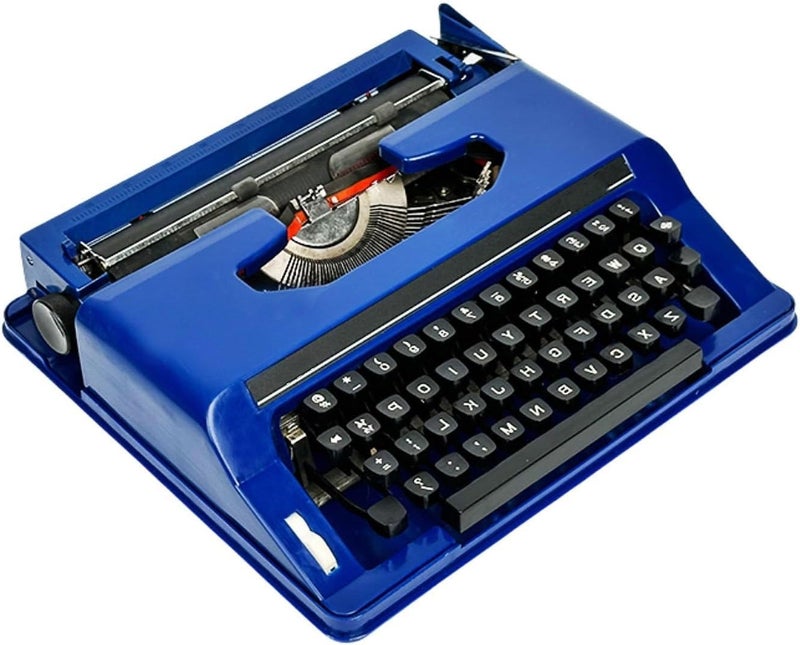 Mechanical English Typewriter, Traditional Retro Style Manual Typewriter For Writers, Suitable For Notes, Letters Or Creative Writing, Nostalgic Collectible For Writers(Blue) - Image 1