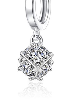 Generic 925 Sterling Silver Cube Six Zircon Studded Earrings  - Image 2