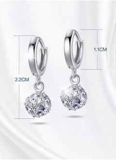 Generic 925 Sterling Silver Cube Six Zircon Studded Earrings  - Image 3