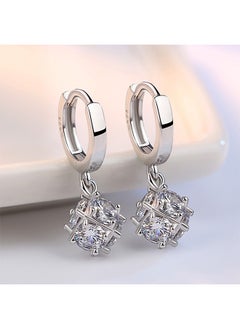 Generic 925 Sterling Silver Cube Six Zircon Studded Earrings  - Image 5