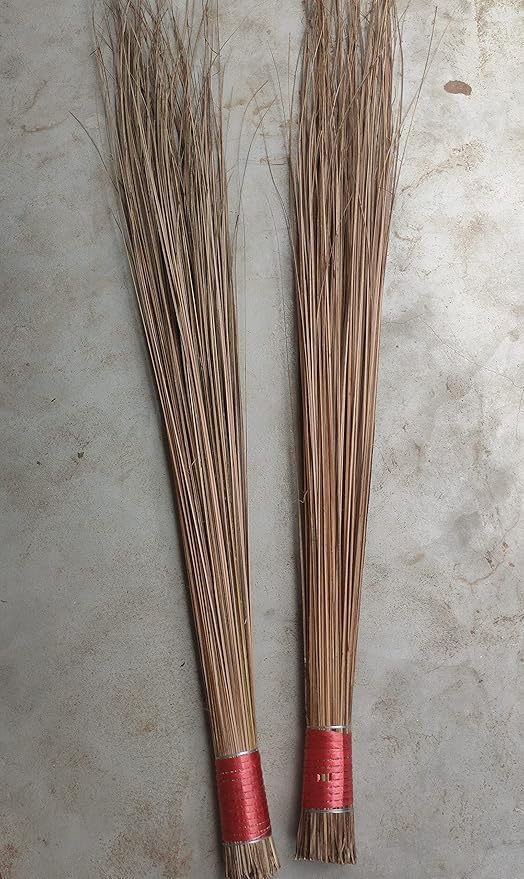 Awadh Wet FloorOutdoor Cleaning Natural and Pure Bamboo Seek Coconut JhaduBrooms Pack of 2 Bamboo Wet and Dry Broom Brown 2 Units - Image 4