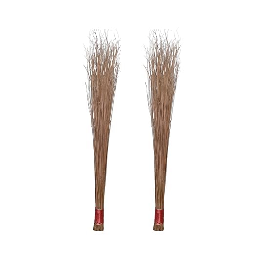 Awadh Wet FloorOutdoor Cleaning Natural and Pure Bamboo Seek Coconut JhaduBrooms Pack of 2 Bamboo Wet and Dry Broom Brown 2 Units - Image 1