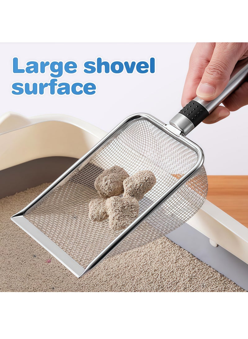 Generic Cat litter scoop, pet cat litter scoop, pet cleaner, cat cat cleaner, stainless steel mesh 8 mesh can easily filter and clean pet feces, sturdy and durable, suitable for cat litter box, cat feces cleaning, pet utensils, 28.5x10x5cm  - Image 3