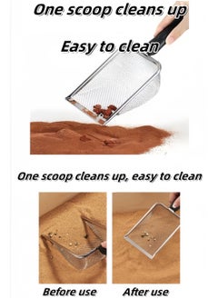Generic Cat litter scoop, pet cat litter scoop, pet cleaner, cat cat cleaner, stainless steel mesh 8 mesh can easily filter and clean pet feces, sturdy and durable, suitable for cat litter box, cat feces cleaning, pet utensils, 28.5x10x5cm  - Image 4