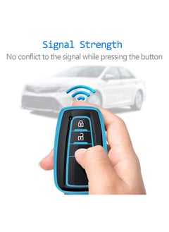 TOYOTA Toyota Camry 2023 4 Button Remote Key Fob Case TPU Car Key Case 1 Pcs Car Key Fob Cover Blue  - Image 2