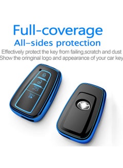 TOYOTA Toyota Camry 2023 4 Button Remote Key Fob Case TPU Car Key Case 1 Pcs Car Key Fob Cover Blue  - Image 3