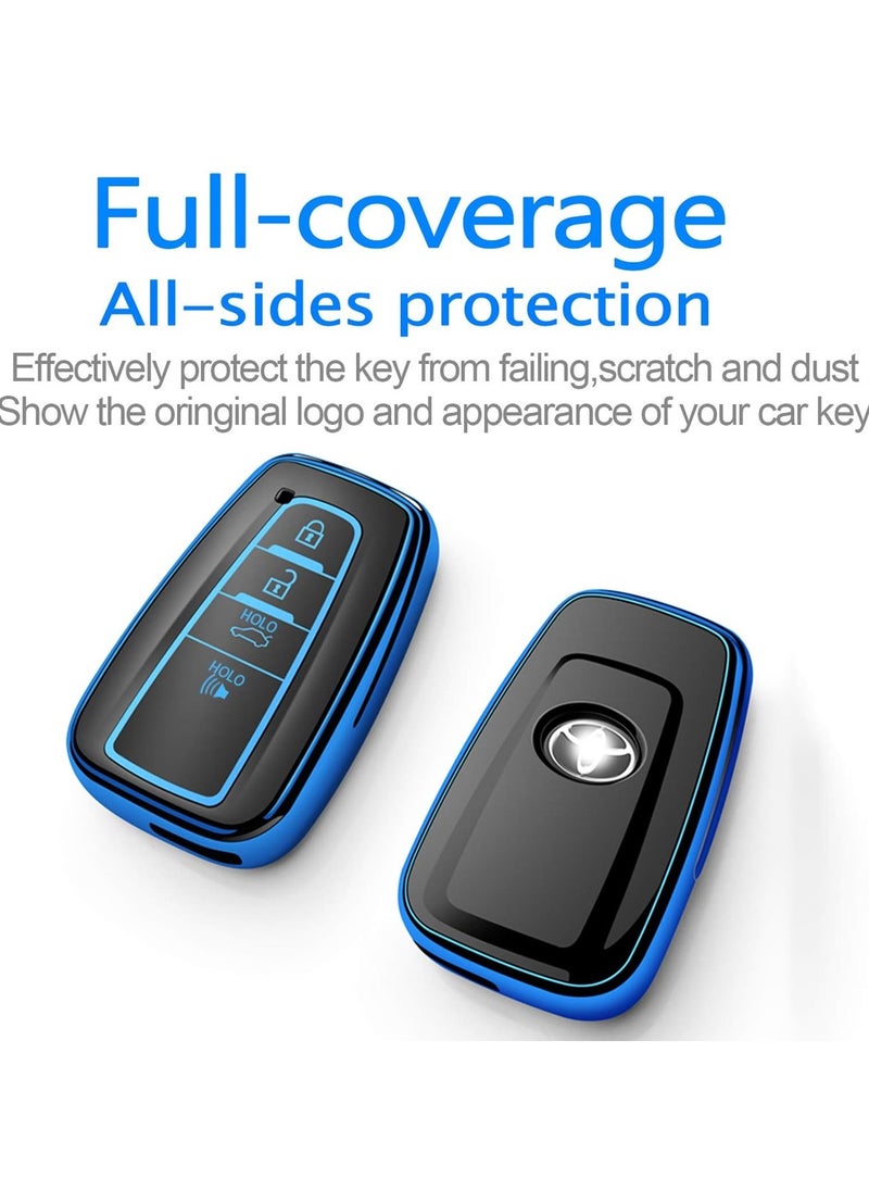 TOYOTA - Toyota Camry 2023 4 Button Remote Key Fob Case TPU Car Key Case 1 Pcs Car Key Fob Cover Blue - Image 1