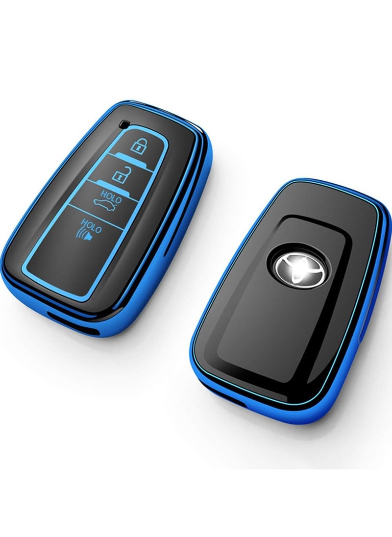 TOYOTA - Toyota Camry 2023 4 Button Remote Key Fob Case TPU Car Key Case 1 Pcs Car Key Fob Cover Blue - Image 1