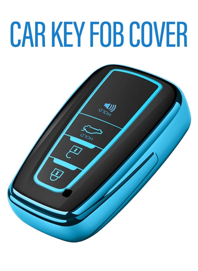 TOYOTA - Toyota Camry 2023 4 Button Remote Key Fob Case TPU Car Key Case 1 Pcs Car Key Fob Cover Blue - Image 1
