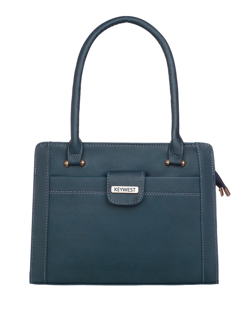 Keywest Women's Britney Satchel Tote Handbag for Women | Ladies purse | Stylish Shoulder Bag | Gift For Woman | Blue - Image 2