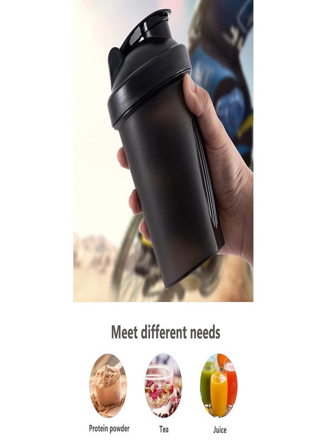 GAISHION Shaker Bottle Protein Shakes and 16-Ounce/400ML Shaker-Bottle with Whisk Balls, Non-BPA plastic (Black+White(2PCS)) - Image 4