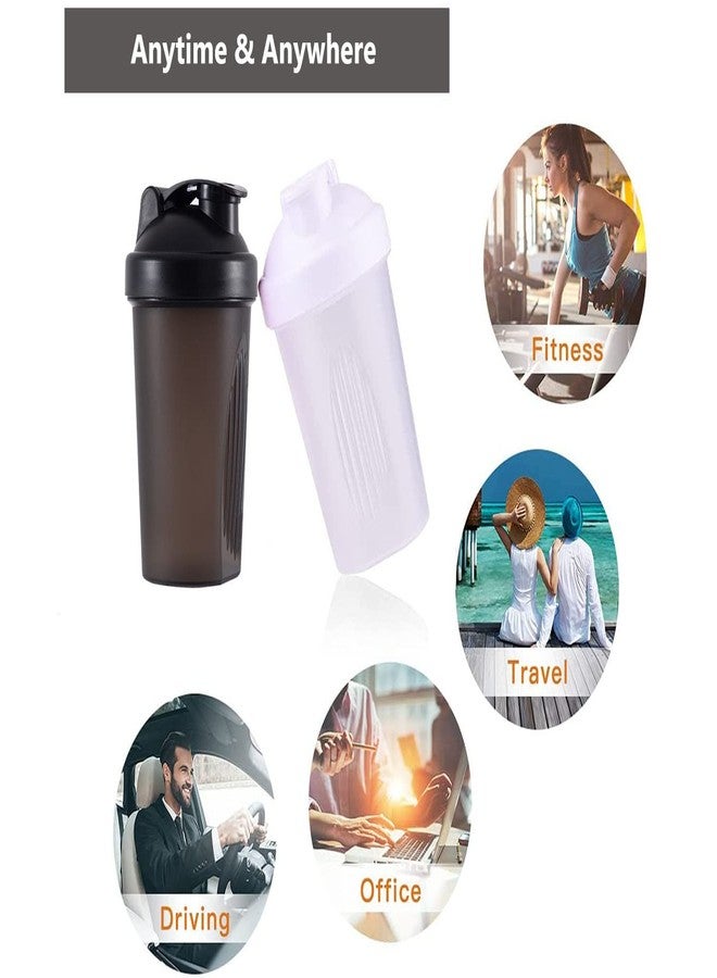 GAISHION Shaker Bottle Protein Shakes and 16-Ounce/400ML Shaker-Bottle with Whisk Balls, Non-BPA plastic (Black+White(2PCS)) - Image 5