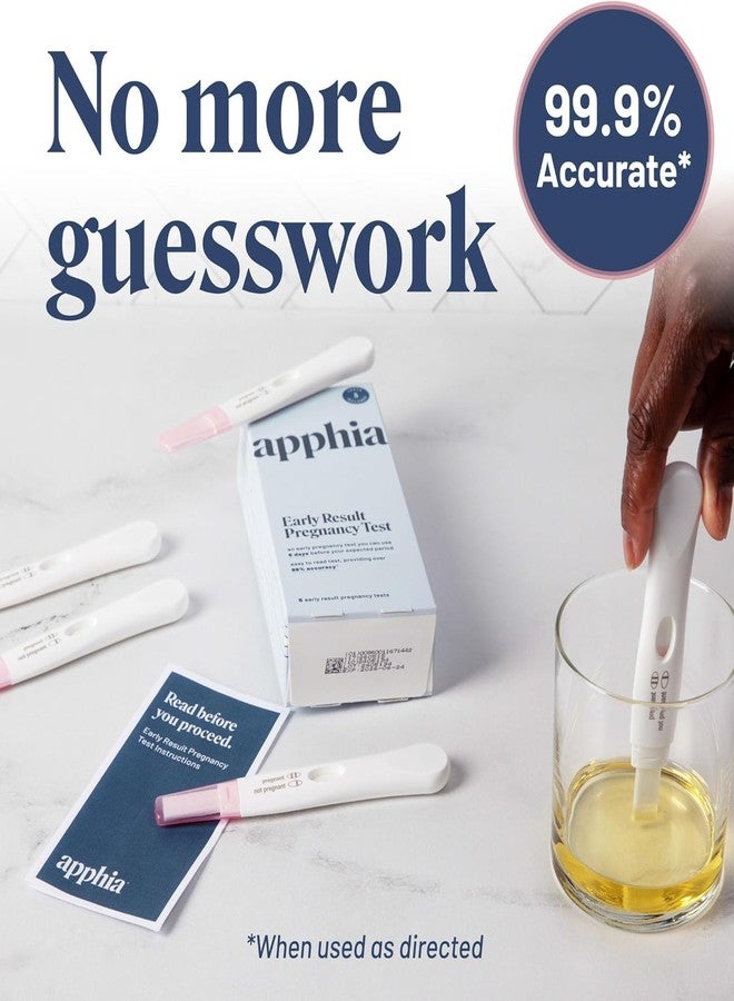 Apphia Early Detection Pregnancy Test | Midstream Pregnancy Test | hCG Test Strips | Get Results 6 Days Sooner – Made in The USA (1 Count (Pack of 5)) - Image 2