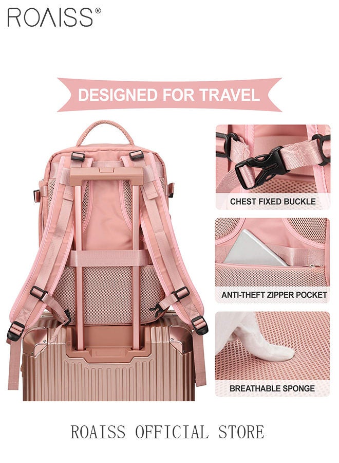 roaiss حقيبة ظهر للسفر للرجال والنساء تحمل على ظهره مع منفذ شحن USB وحجرة أحذية مقاس 15.6 بوصة حقيبة ظهر للكمبيوتر المحمول معتمدة من الطيران حقيبة مدرسية جامعية حقيبة نهارية كاجوال للمشي لمسافات طويلة في عطلة نهاية الأسبوع - Image 4