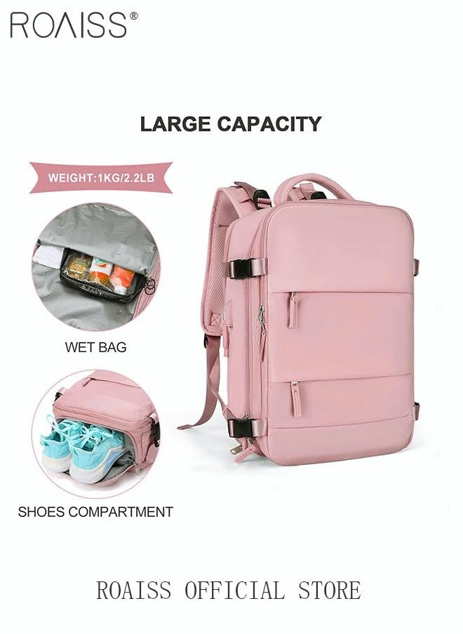 Travel Backpack for Men Women Carry On Backpack with USB Charging Port Shoe Compartment 15.6 Inch Laptop Backpack Flight Approved College School Bag Casual Daypack for Weekender Business Hiking - pzsku/Z122C0C5AD99EB6B6CB11Z/45/_/1672901285/d6f14a7a-5514-427e-b675-1fab60c27a97