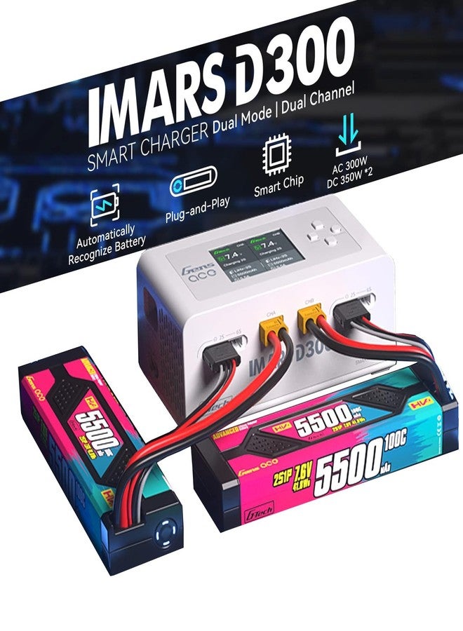 Alaohu Gens Ace IMARS D300 Smart Balance Charger Dual Channel AC 300W / DC 700W (350W*2) 16A for RC 1~6S Charging (White) - Image 4