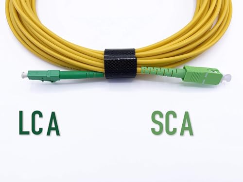 Elfcam® - 5m/16.4ft Fiber Optic Cable SCA to LCA Singlemode Simplex, 9/125μm LSZH Optical Patchcord Yellow 5 Meter - Image 4