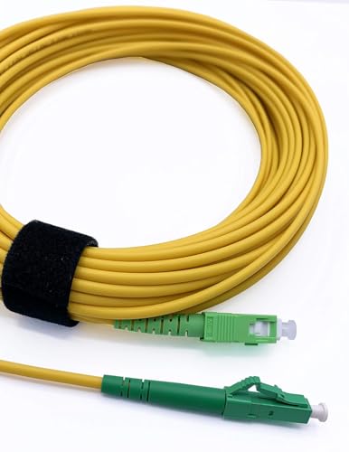Elfcam® - 5m/16.4ft Fiber Optic Cable SCA to LCA Singlemode Simplex, 9/125μm LSZH Optical Patchcord Yellow 5 Meter - Image 1