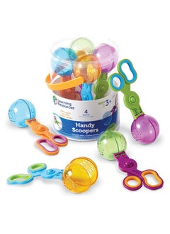 Learning Resources Handy Scoopers, Fine Motor Toy, Assorted Colors, Set Of 4, Ages 3+  - Image 1