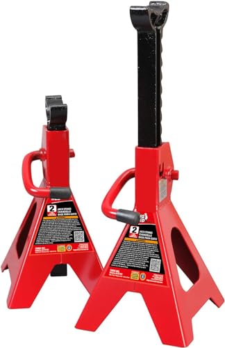 BIG RED AT42002R-3 Torin Jack Stands (1 Pair): Exceptional Use for Cars, Sedans, and Most Automobiles - 2 Ton (4,000 lb.) Capacity, Red - Image 1