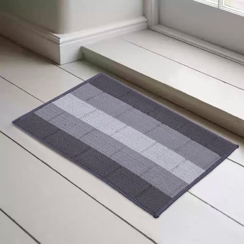 Status Contract Anti Slip Front Door Mat|(38x58cm) Living Room Rug for Entrance Door|Polypropylene Floor Mats for Home|Essential Small Rugs for Office, Bedroom & Kitchen|Grey | Set of 1 - Image 1