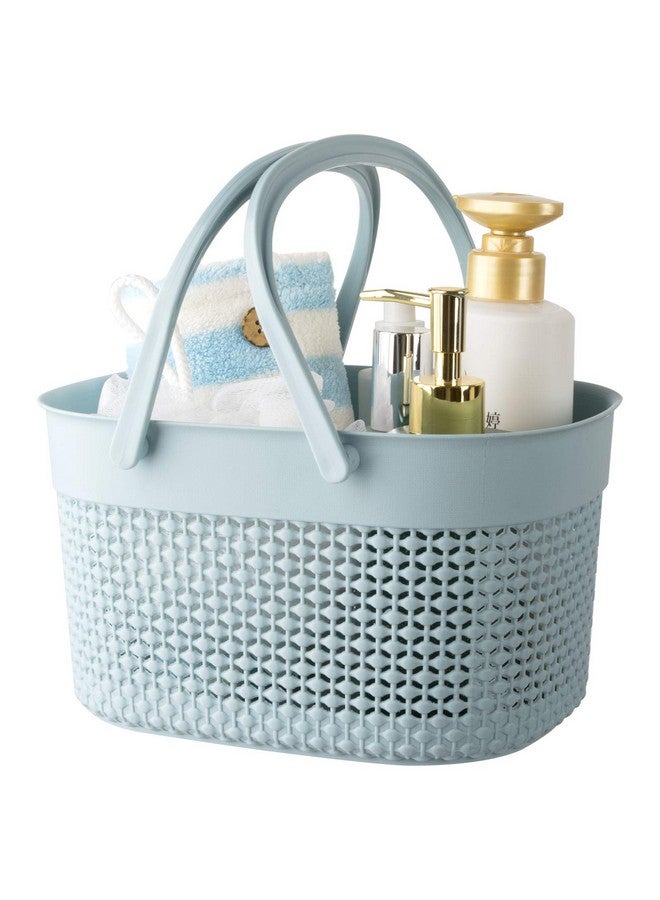 rejomiik rejomiik Portable Shower Caddy Basket, Plastic Organizer Storage Tote with Handles Toiletry Bag Bin Box for Bathroom, College Dorm Room Essentials, Kitchen, Camp, Gym, Blue - Image 1