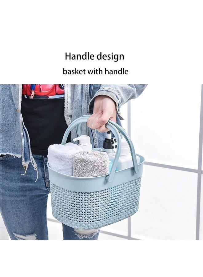 rejomiik rejomiik Portable Shower Caddy Basket, Plastic Organizer Storage Tote with Handles Toiletry Bag Bin Box for Bathroom, College Dorm Room Essentials, Kitchen, Camp, Gym, Blue - Image 4