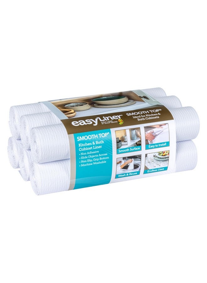 Duck Smooth Top EasyLiner for Cabinets & Drawers - Easy to Install & Cut to Fit - Shelf Paper & Drawer Liner Non Adhesive - Non Slip Shelf Liner for Kitchen Pantry - 20 Inch Width - 36 Total Feet - White  - Image 1