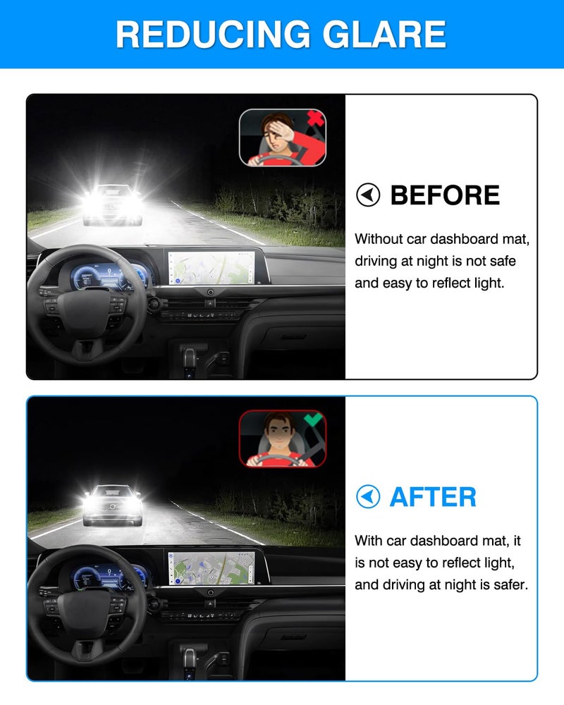 Autorder Dashboard Cover Mat Fit for 2023 2024 2025 2026 Toyota Crown Accessories Dash Cover Flannel Dash Mat Sunshade Glare UV Rays Protector - Image 4