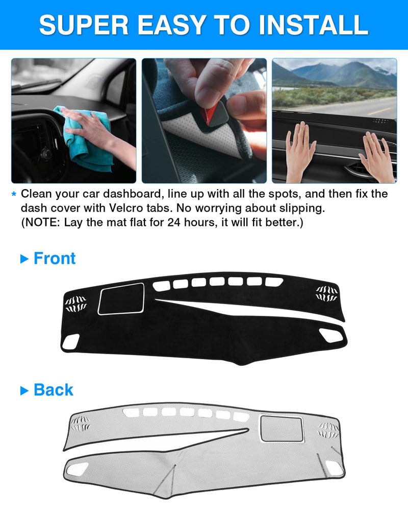 Autorder Dashboard Cover Mat Fit for 2023 2024 2025 2026 Toyota Crown Accessories Dash Cover Flannel Dash Mat Sunshade Glare UV Rays Protector - Image 5