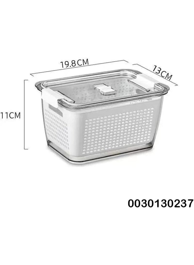 علبة تخزين وتنظيم الخضروات والفواكه متعددة الوظائف مع غطاء محكم وسلة تصفية داخلية - Image 2