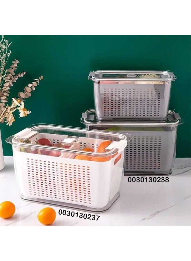 علبة تخزين وتنظيم الخضروات والفواكه متعددة الوظائف مع غطاء محكم وسلة تصفية داخلية - Image 5