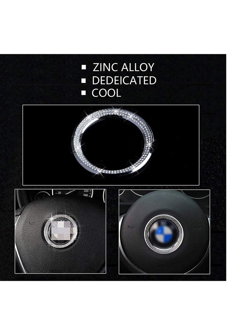 Excefore Steering Wheel Diamond-Encrusted Steering Wheel Decoration Standard Car Interior Logo Caps for BMW Accessories Interior Decorations Series X3 X5 E30 E36 E34 E39 F30 F34 F36 F15 G01 G30 G31 - Image 5