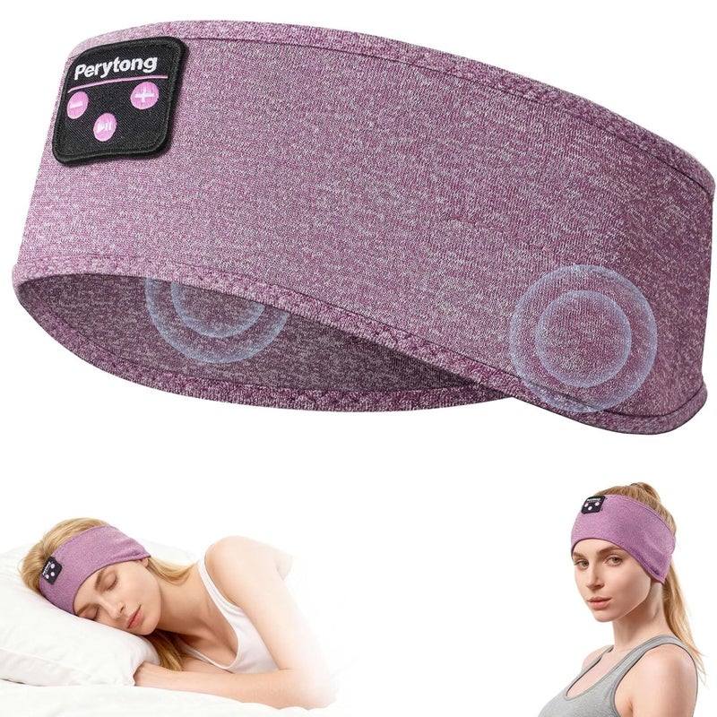 Perytong Sleep Headphones Bluetooth 5.4, Sleep Headphones for Side Sleepers with Ultra-Thin HD Stereo Speakers, Wireless & Sweat Resistant Sport Earphones for Workout Yoga Travel - Image 1
