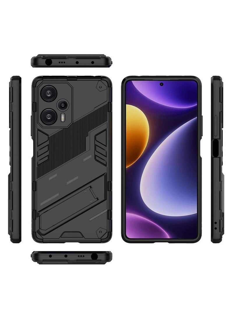 TEAM LUXURY Xiaomi Poco F5/Redmi NOTE12TURBO 5G Mobile Case Cover with Hybrid Heavy Duty Protection Shockproof Back Cover with Anti-Fingerprint Anti-Scratch Protector with Defender Kickstand Free Hand Watching TV - Image 5